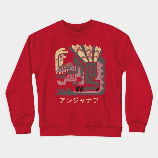 Monster Hunter World Anjanath Kanji Icon Crewneck Sweatshirt by StebopDesigns